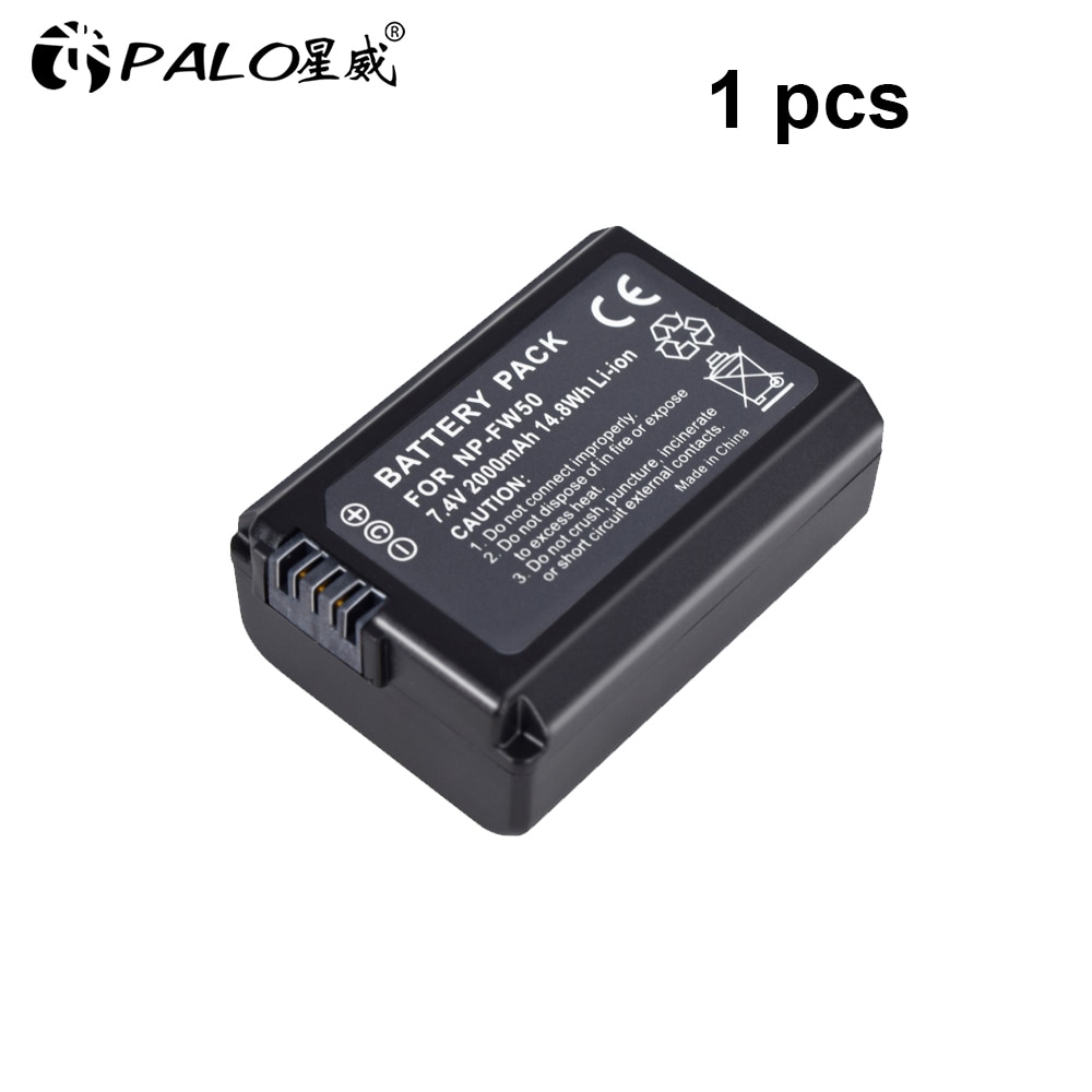 2 pin máy ảnh 2000mAh NP-FW50 NP FW50 + Bộ sạc kép USB LCD cho Sony Alpha a6500 a6300 a6000 a5000 a3000 NEX-3 a7R