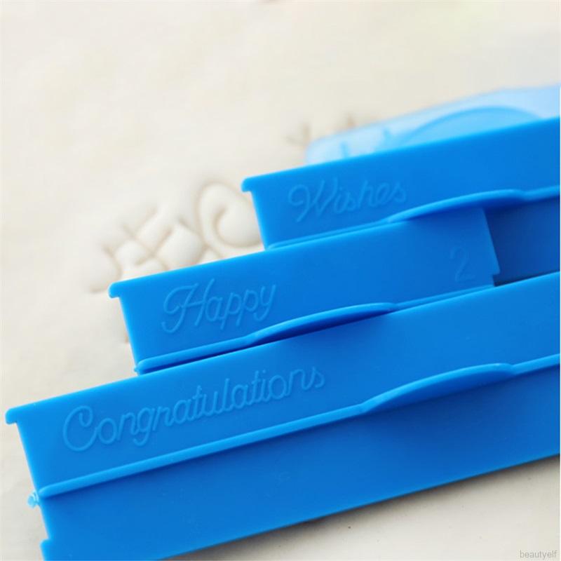 Set 6 khuôn in chữ trang trí bánh kem xinh xắn tiện dụng DIY