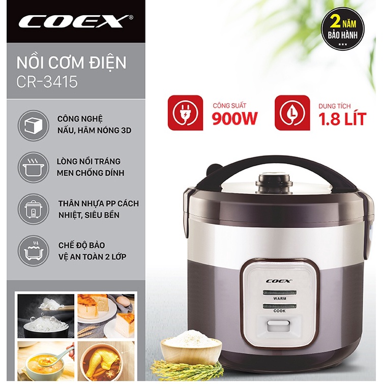 Nồi cơm điện cơ 1.8 Lít COEX CR-3415