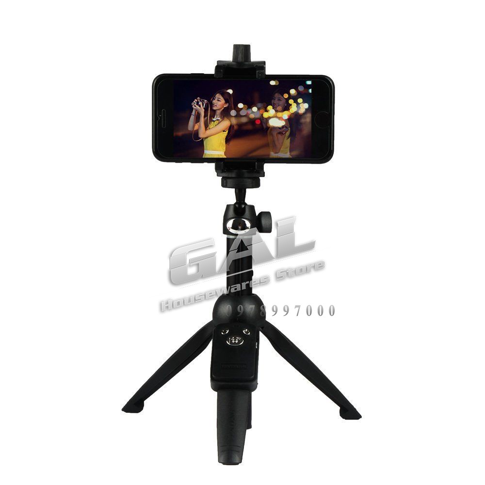 [Hàng cao cấp] Gậy selfie Bluetooth  tích hợp đế 3 chân + khung kẹp điện thoại | BigBuy360 - bigbuy360.vn