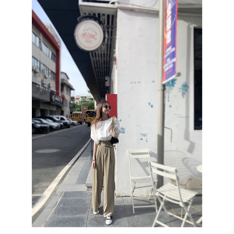 Quần ống rộng Lưng Cao Thời Trang Mùa Thu Mới Cho Nữ 2021