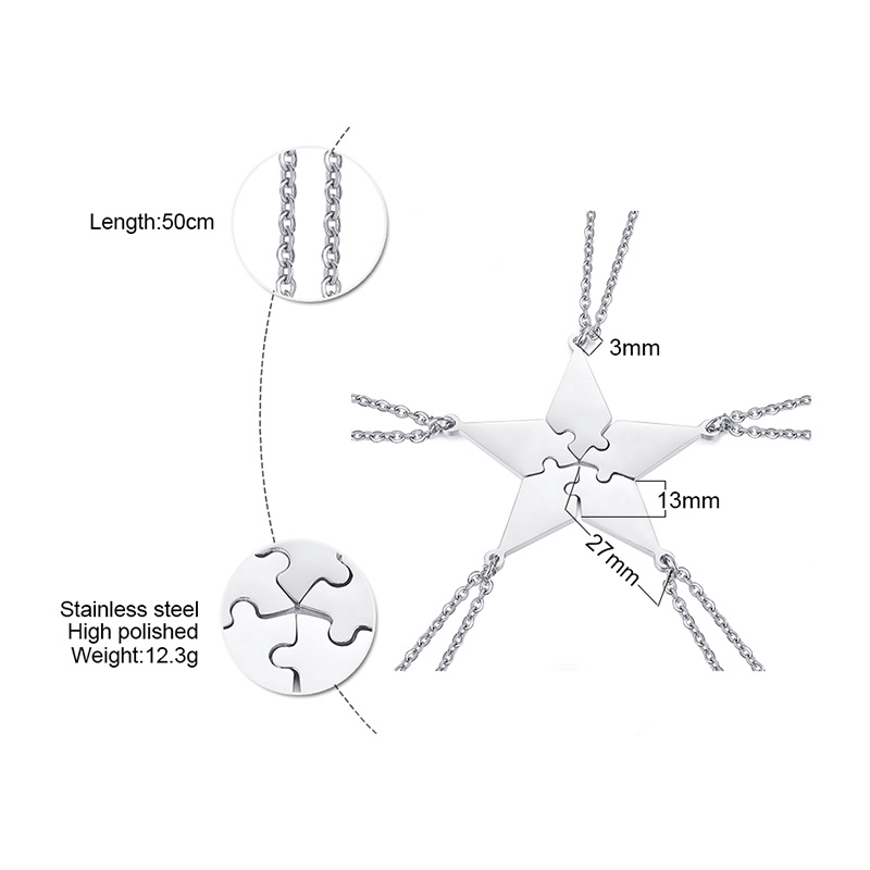 Set 5 vòng cổ mảnh ghép tình bạn thiết kế độc đáo thời trang