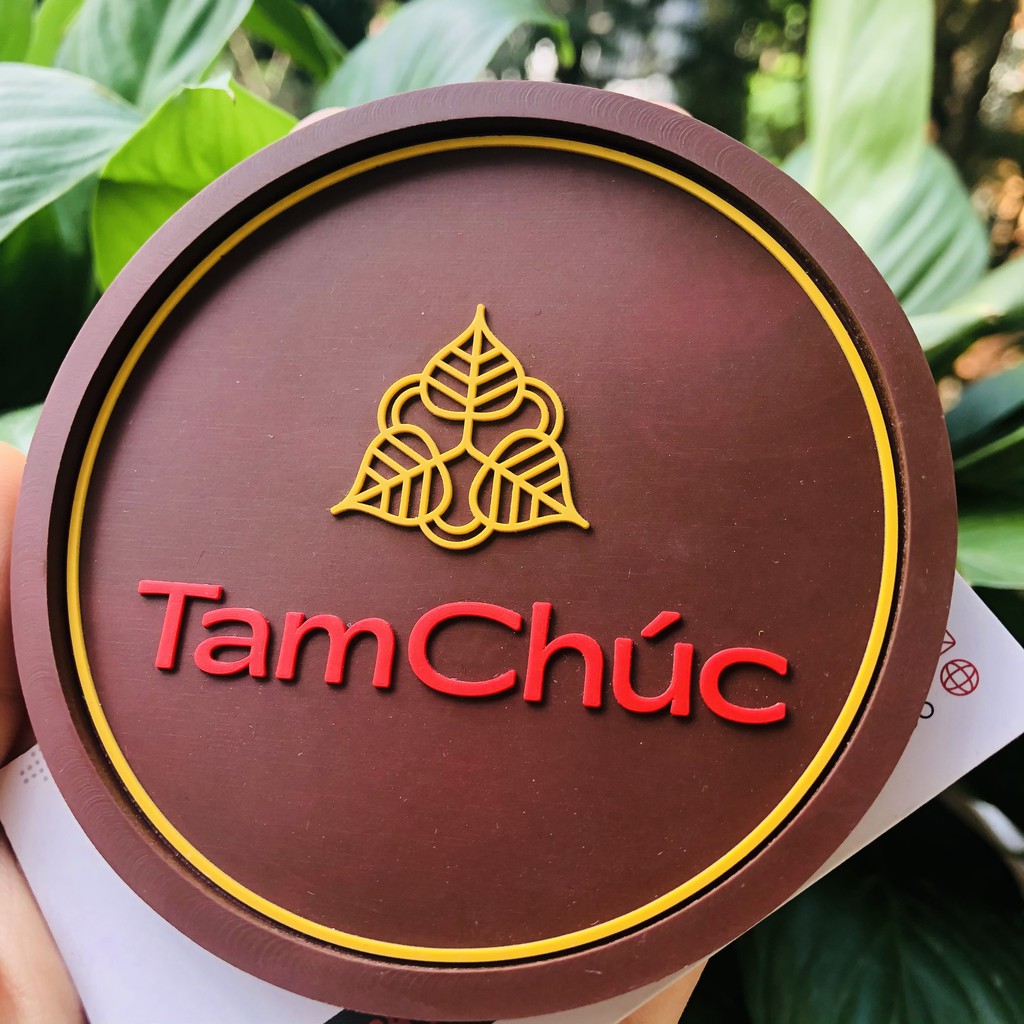 Sản xuất 2000 chiếc lót cốc cao su cho chùa Tam Chúc - Đúc đế lót cốc cao su theo logo của khách hàng.