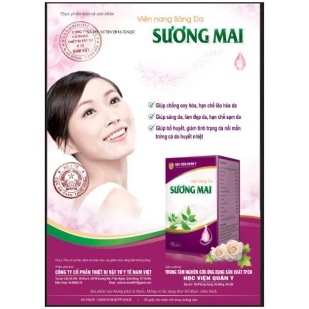 Viên Sáng Da Sương Mai - Học viện Quân Y-Bổ huyết, dưỡng huyết, dưỡng da, giảm tình trạng da nổi mẩn, trứng cá. | BigBuy360 - bigbuy360.vn