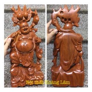 Tượng Phật Di Lặc vác cành đào cưỡi cá chép cỡ to