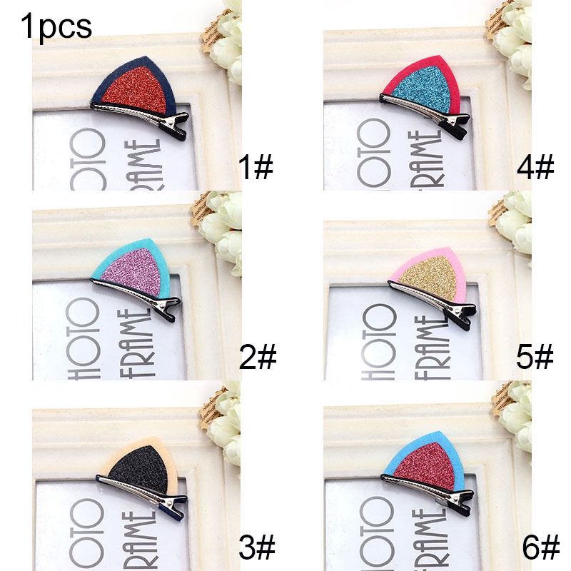 Kẹp tóc AY hình tai mèo đính kim tuyến lấp lánh đáng yêu cho nữ