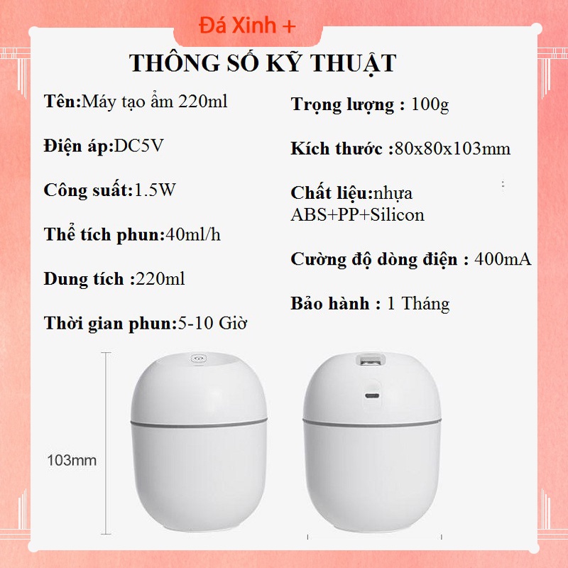 Máy Xông Tinh Dầu - Máy Phun Sương Tạo Độ Ẩm Trong Không Khí Có  Đèn Led Nhiều Mầu