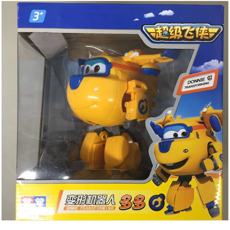 Mô hình Super wings đội bay Siêu Đẳng nhân vật Donnie Xây Dựng máy bay biến hình cỡ lớn