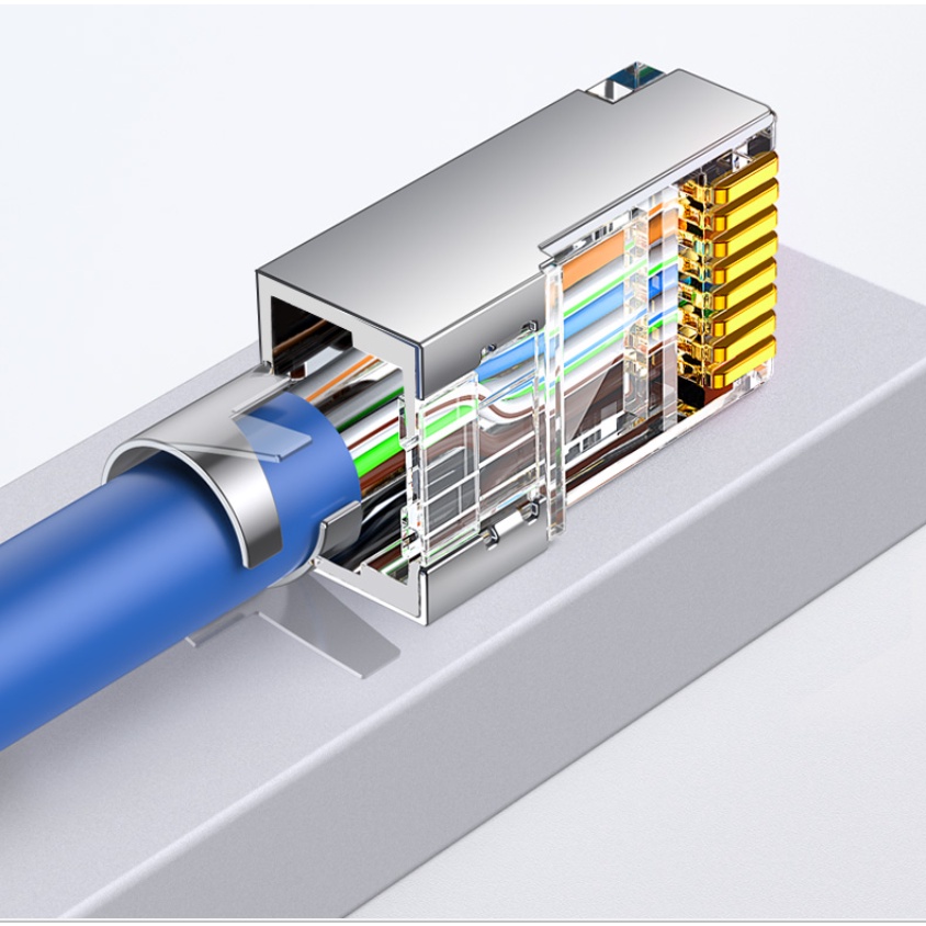 Hạt đầu bấm mạng bọc inox Cat6 cáp cao cấp UGREEN NW178