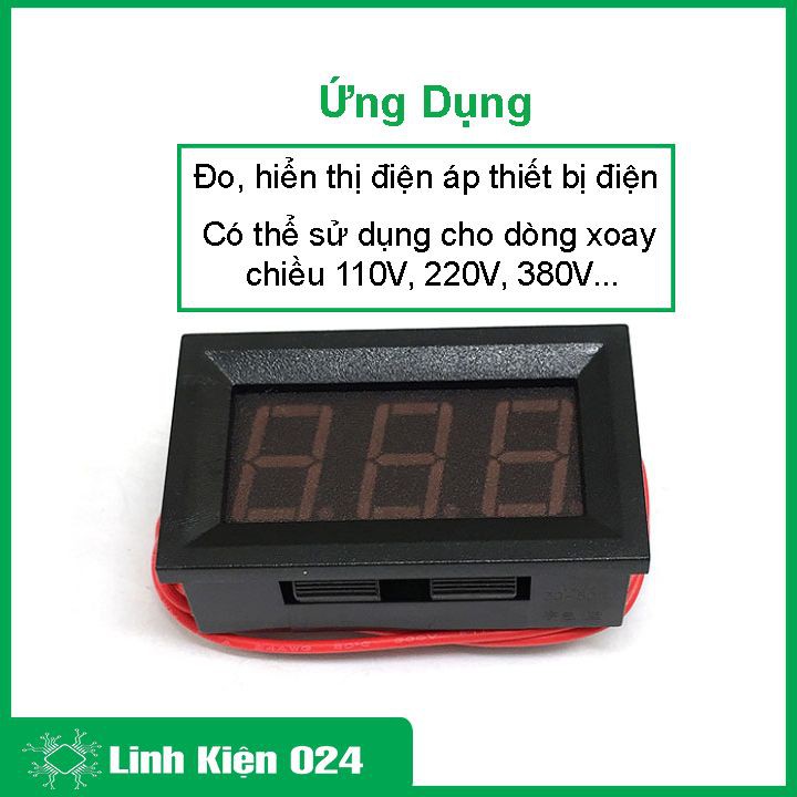 Vôn kế xoay chiều 0.56INCH màu đỏ 30-500VAC