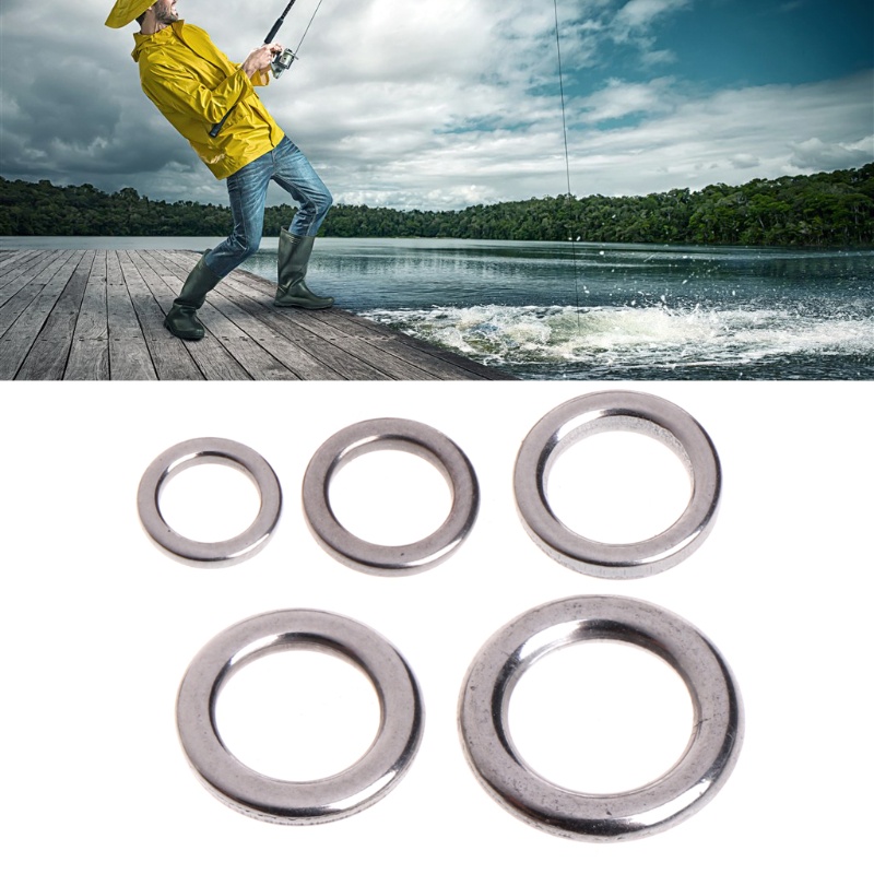 Set 50 Khuyên Nối Mồi Câu Cá Bằng Thép Không Gỉ Tiện Dụng Mới