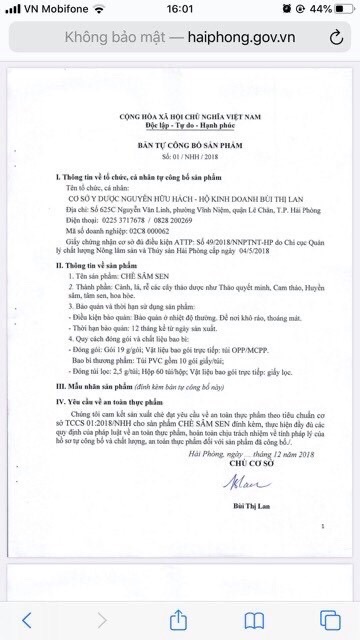 CHÈ SÂM SEN NGUYỄN HỮU HÁCH ĐẶC SẢN HẢI PHÒNG