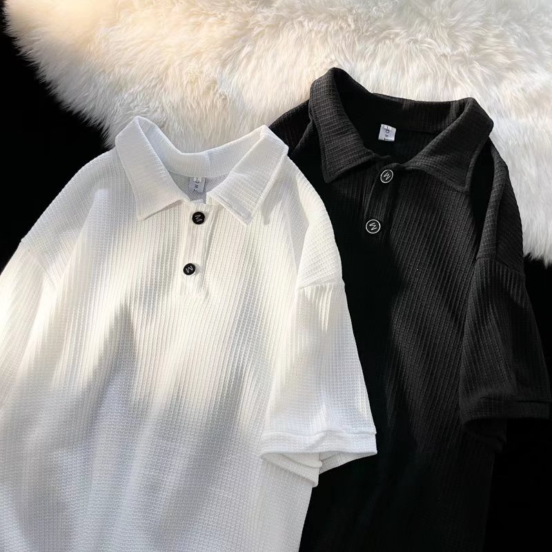 Áo polo Ngắn Tay Form Rộng Phong Cách Hàn Quốc Thời Trang Dành Cho Nam