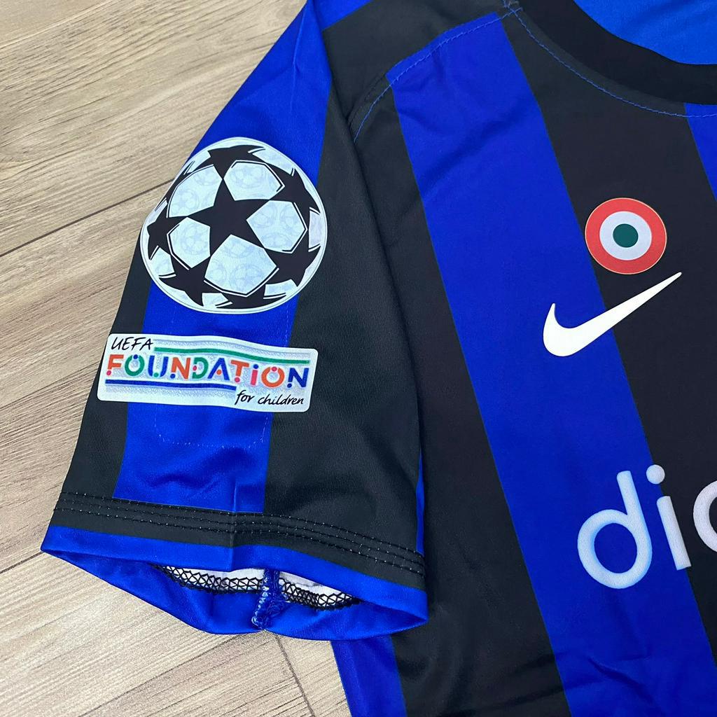 Bộ quần áo đá banh CLB Inter Milan xanh sọc sân nhà 2023 FLG CUP C1, ebay