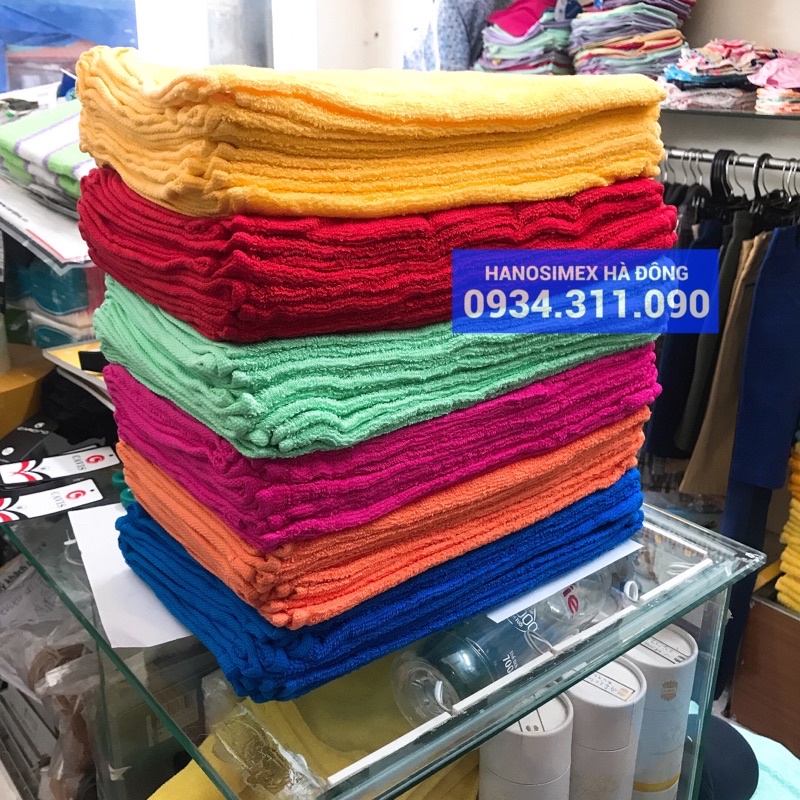 Khăn mặt màu Hachiba 100% sợi bông cotton, mỏng, nhanh khô, thấm nước tốt