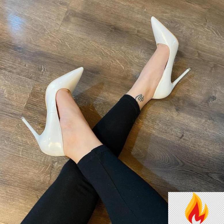 ( Xả Kho ) Giày Cao Gót 10P Da Bóng Mũi nhọn, Gót Đũa- Hàng Cao Cấp - 5 Màu, full size 34-40 -JJ*(