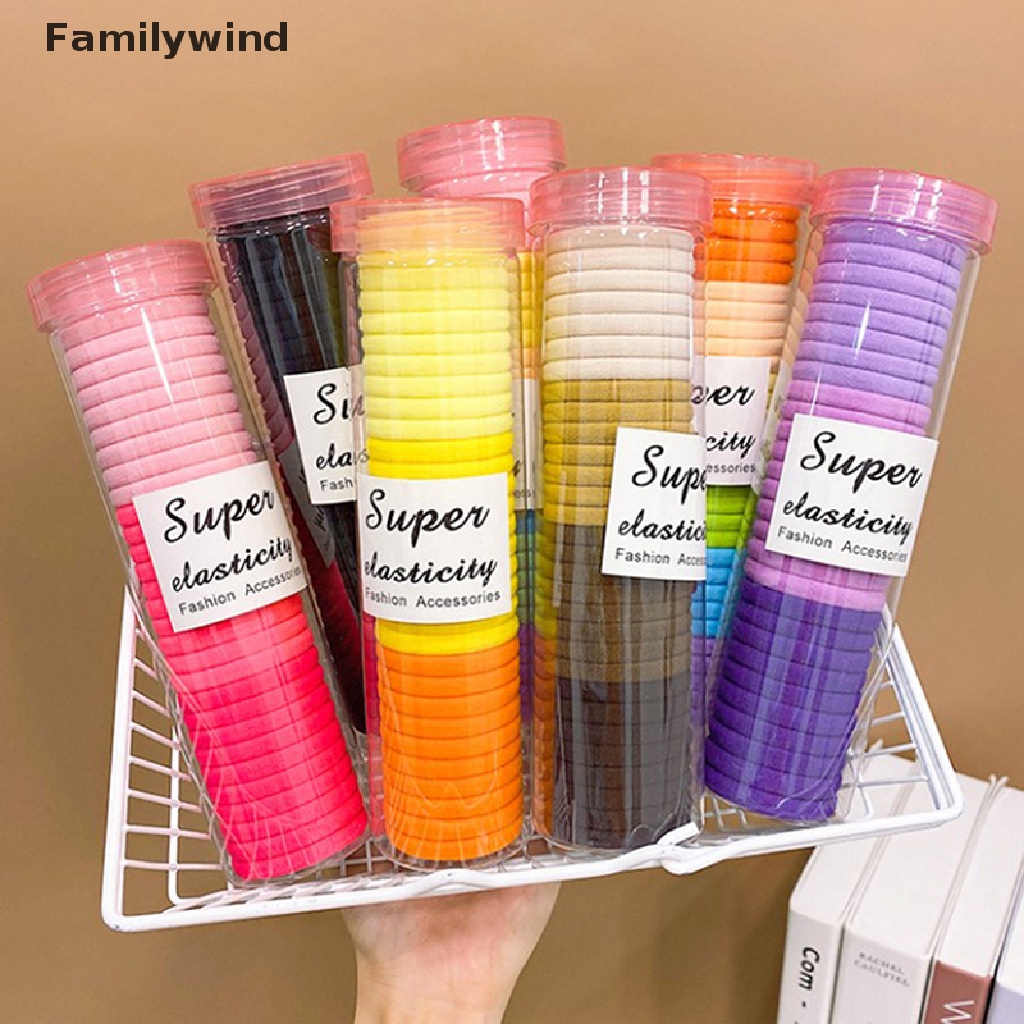 Set 30 Dây Buộc Tóc Cao Su Co Giãn Màu Trơn Dễ Thương Cho Bé Gái