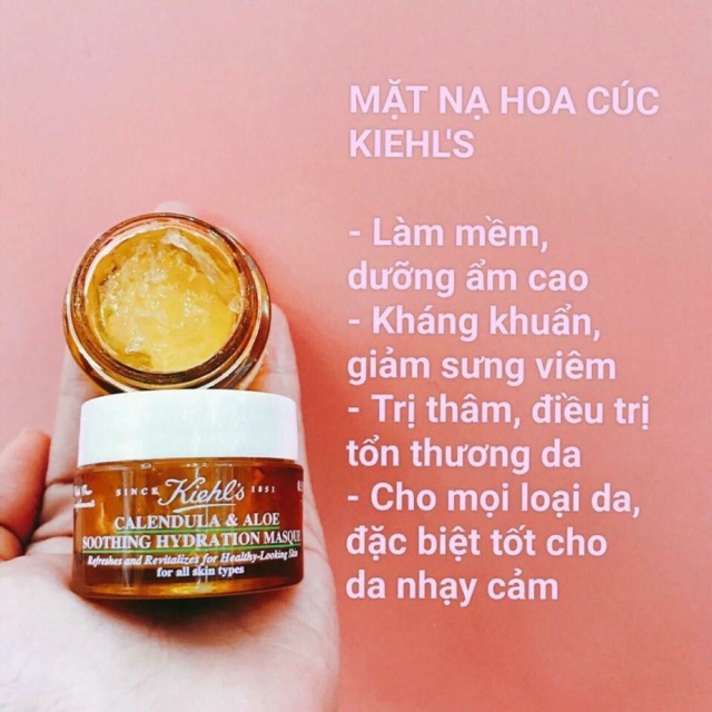 Mặt nạ hoa cúc calendula aloe kiehl’s ( mặt nạ hoa cúc lô hội kiehls, mask kiehl’s, mask cúc kiehl’s, sample mask cúc)