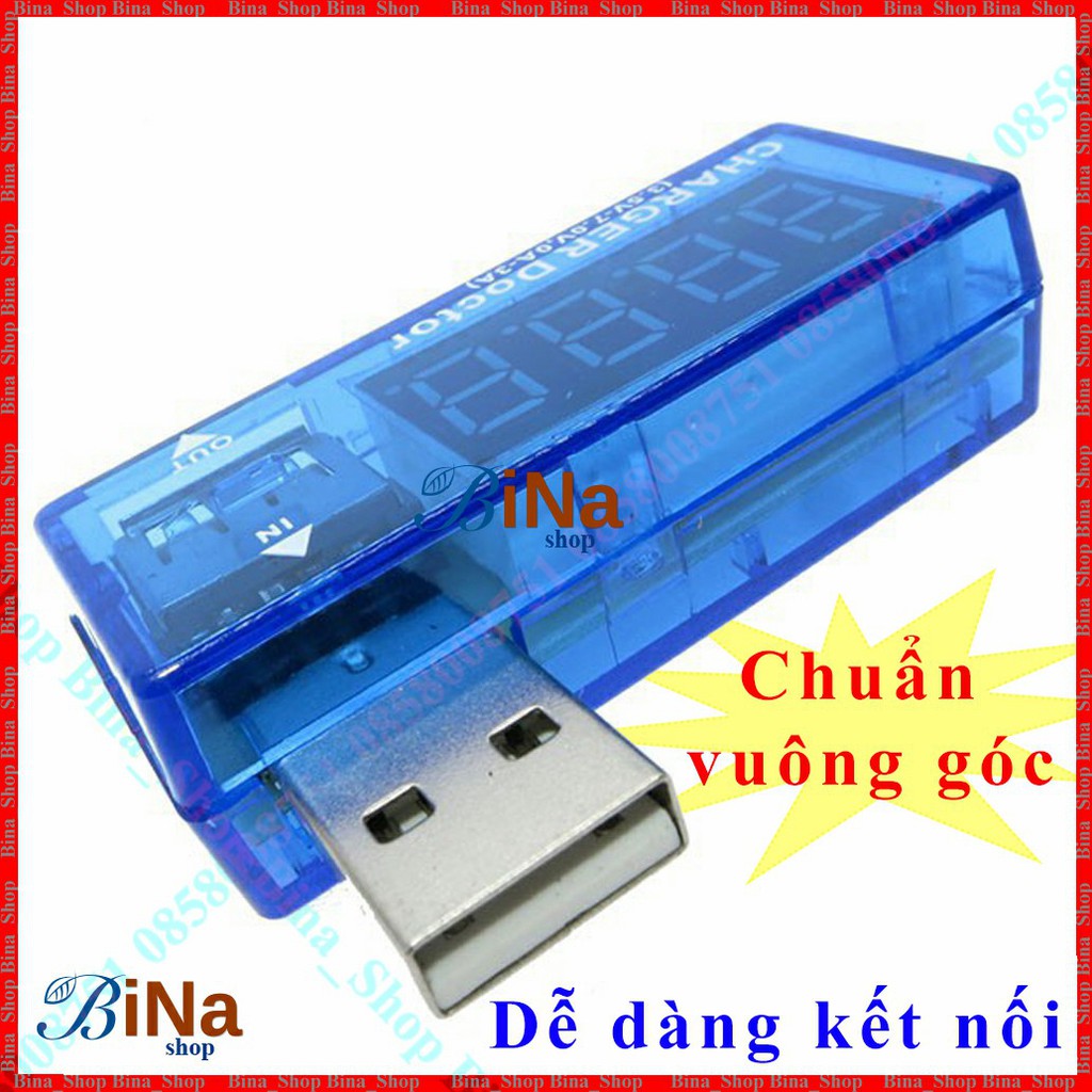 USB tester 7V 3A hiển thị điện áp và dòng tải