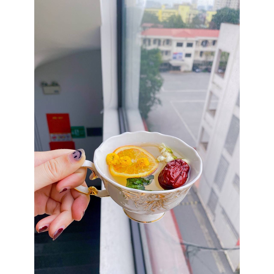 Trà detox trái cây (gồm táo đỏ, cam thái lát, hoa nhài, cỏ ngọt, hoa cúc) - Gói 10gr