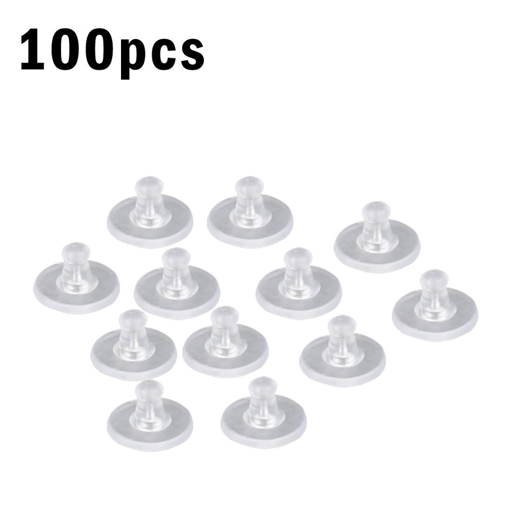 Set 100 Chiếc Bông Tai Cao Su Silicone Tròn