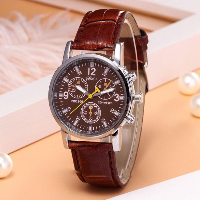 Đồng hồ nam dây da SHSHD đồng hồ nam đẹp viền thép thời trang