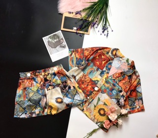 BỘ PIJAMA LỤA HOẠ TIẾT ĐỘC LẠ