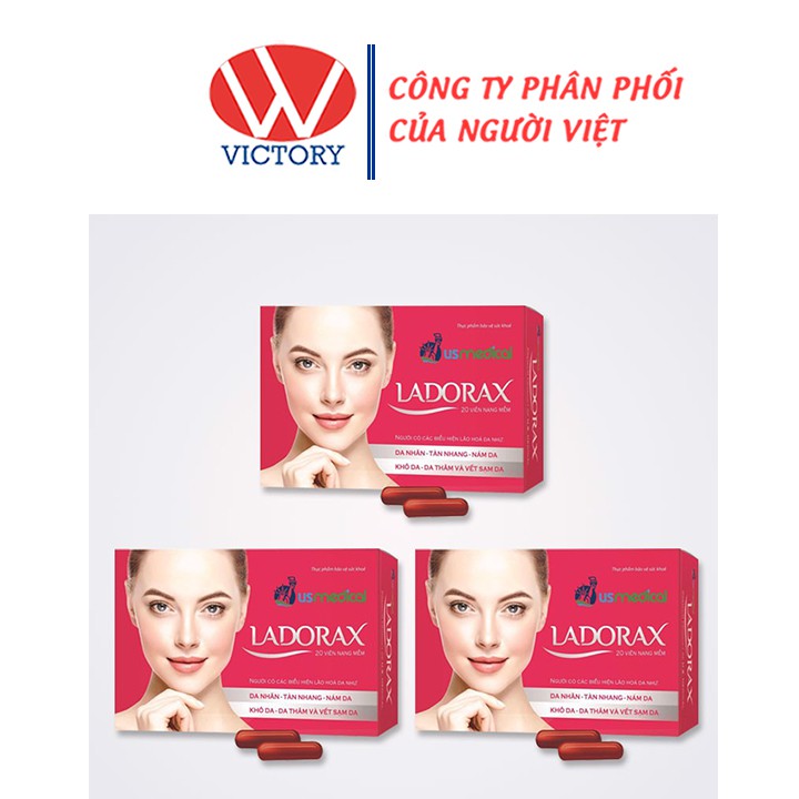 Viên Uống Trắng Da LADORAX (Hộp 20 Viên) - Hạn Chế Quá Trình Lão Hóa Da - Victory Pharmacy