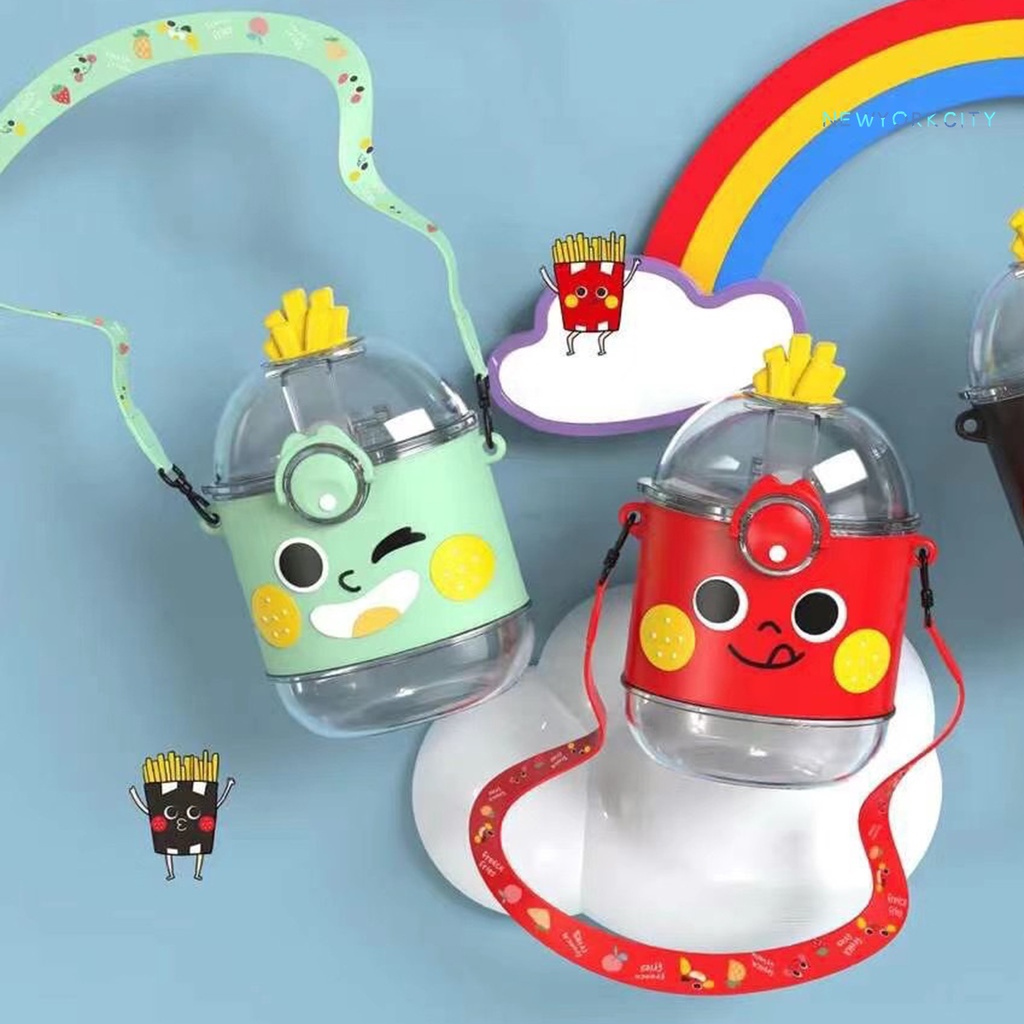 Cốc Uống Nước Bằng Nhựa Chống Rò Rỉ Thiết Kế Khóa Di Động Cho Học Sinh