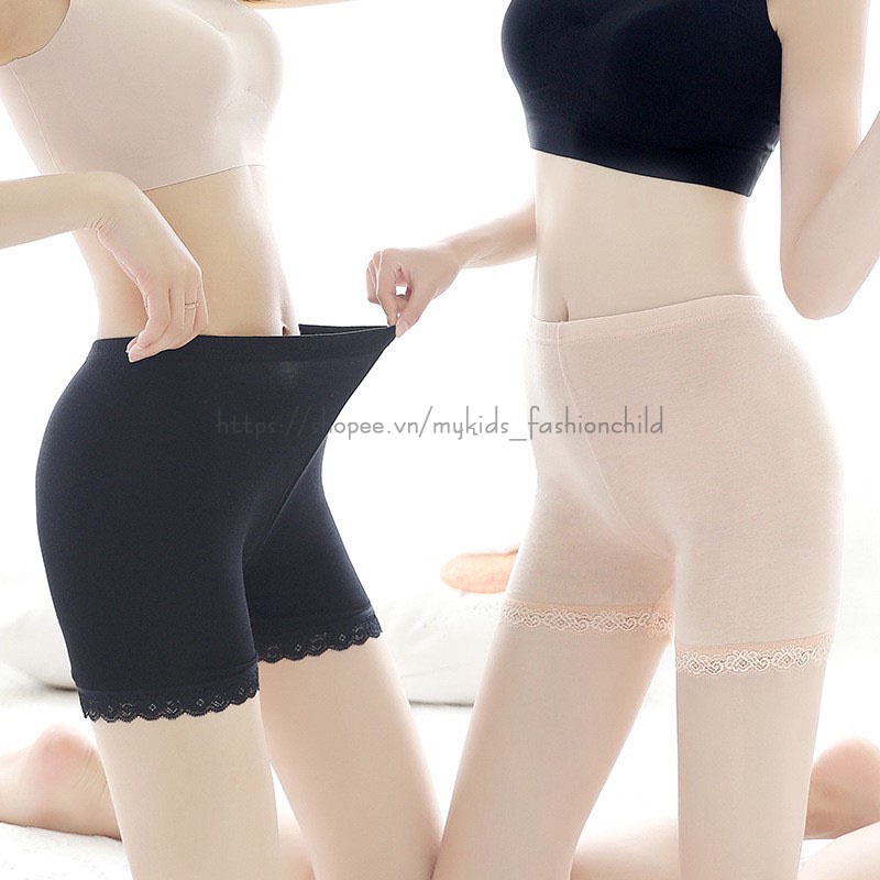 Quần mặc trong váy nữ, quần bảo hộ mặc váy ngắn chất cotton co dãn mềm mại