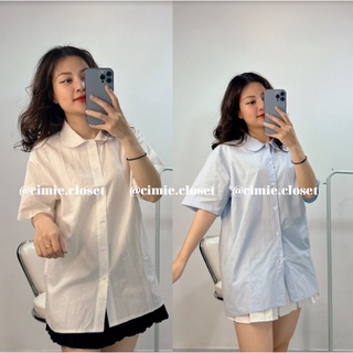 Áo sơ mi cổ sen dáng rộng dễ thương