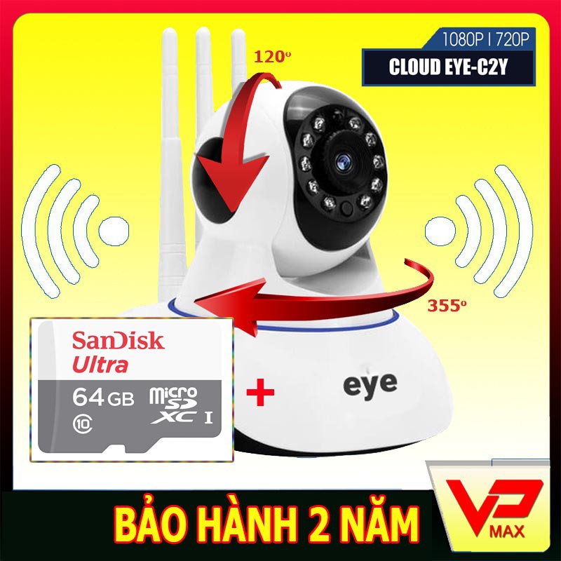 Camera wifi Eye chính hãng tặng kèm thẻ nhớ 64gb