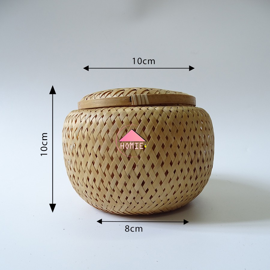 [Phụ kiện nhà bếp] Hộp tre đan 2 lớp đựng đồ dùng đa năng