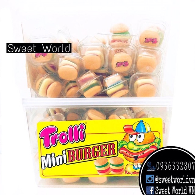 Kẹo dẻo hamburger Trolli - Mỹ