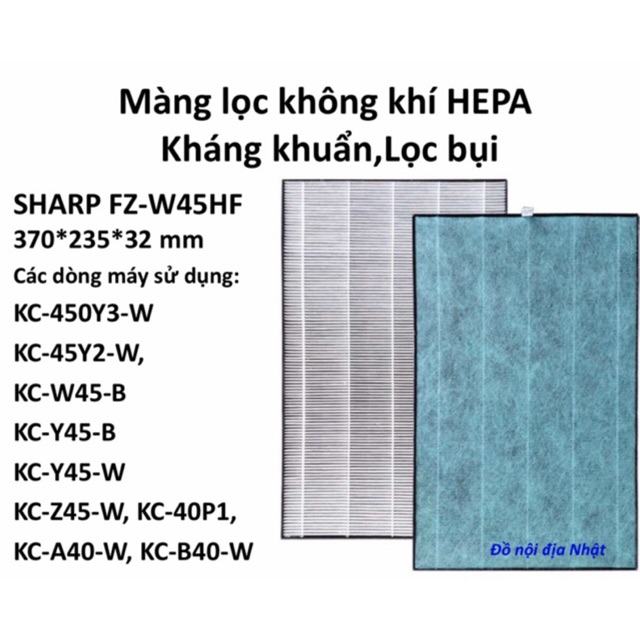 Gia Ban Mang Lọc Hepa Sharp Kc W45 370 235