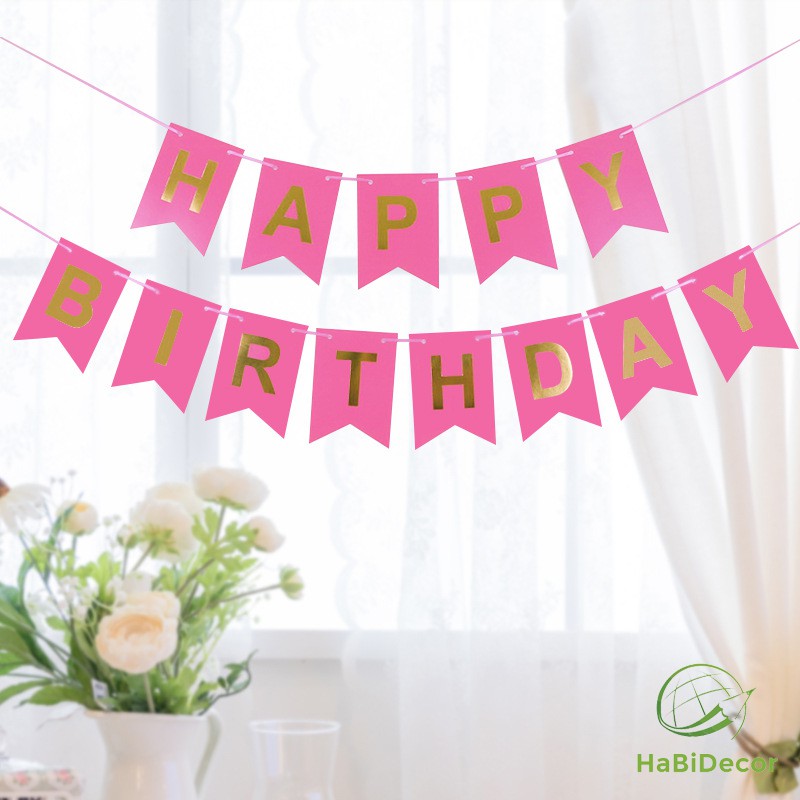 [TẶNG DÂY] Dây Chữ Happy Birthday Trang Trí Sinh Nhật Cho Bé Trai, Bé Gái Tại Nhà Siêu Đẹp PK01