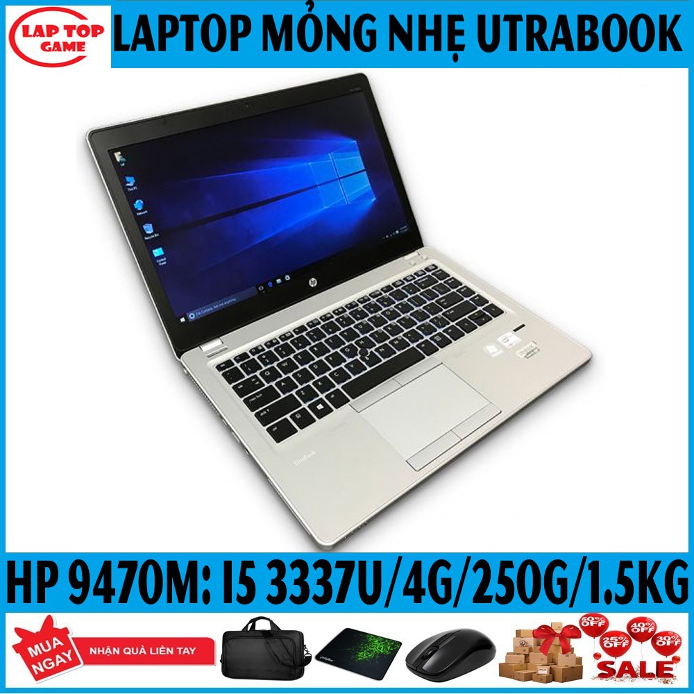 LAPTOP Utrabook Mỏng Nhẹ-HP Polio 9470M Core i5 3317, Ram 4G, SSD 128G, Phím sáng, Màn 14.0, laptop cũ chơi game | BigBuy360 - bigbuy360.vn