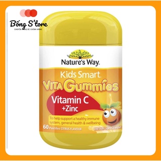 Kẹo Gum cung cấp vitamin C + kẽm Nature’s Way Kids Smart Vita Gummies VitaminC+ Zinc