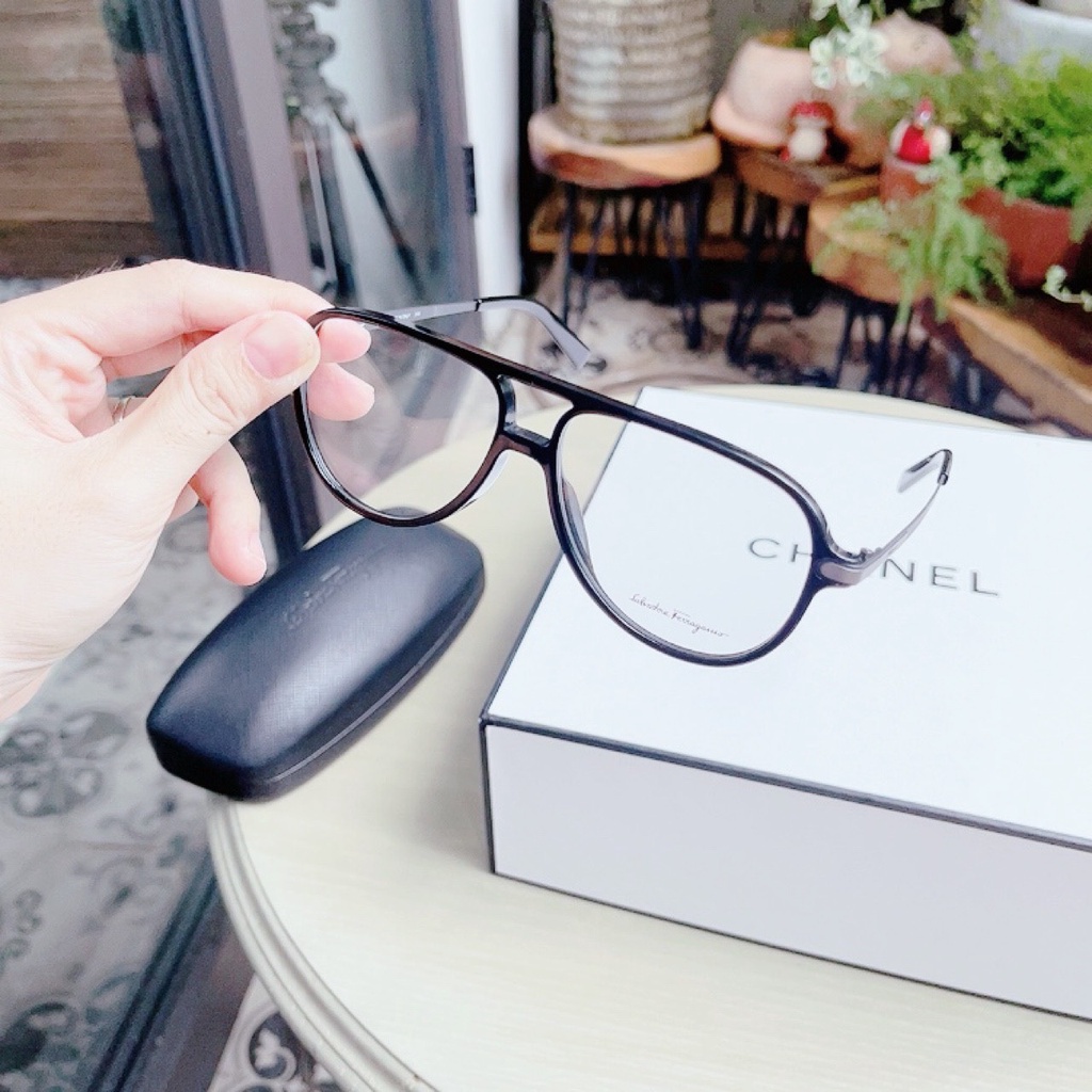 Gọng cận unisex Salvatore Ferragamo Demo Aviator Men SF2855  Black