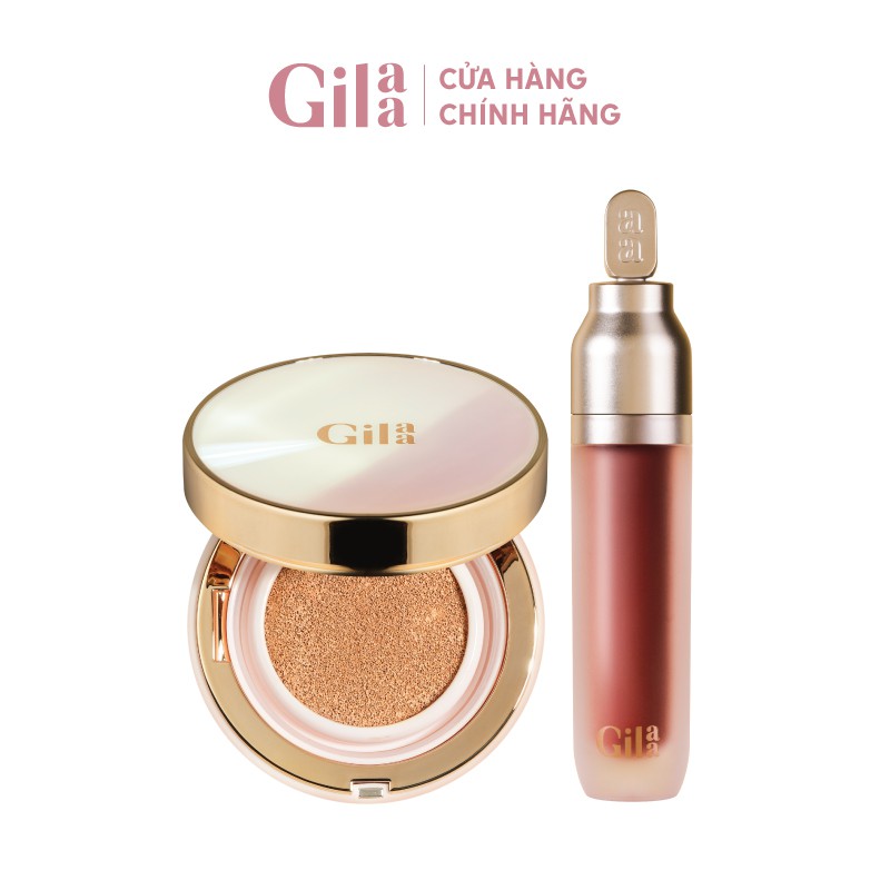 Combo Phấn nước Gilaa Long Wear DD Cushion (13g) & Gilaa Plumping Lip Serum (3.8g)