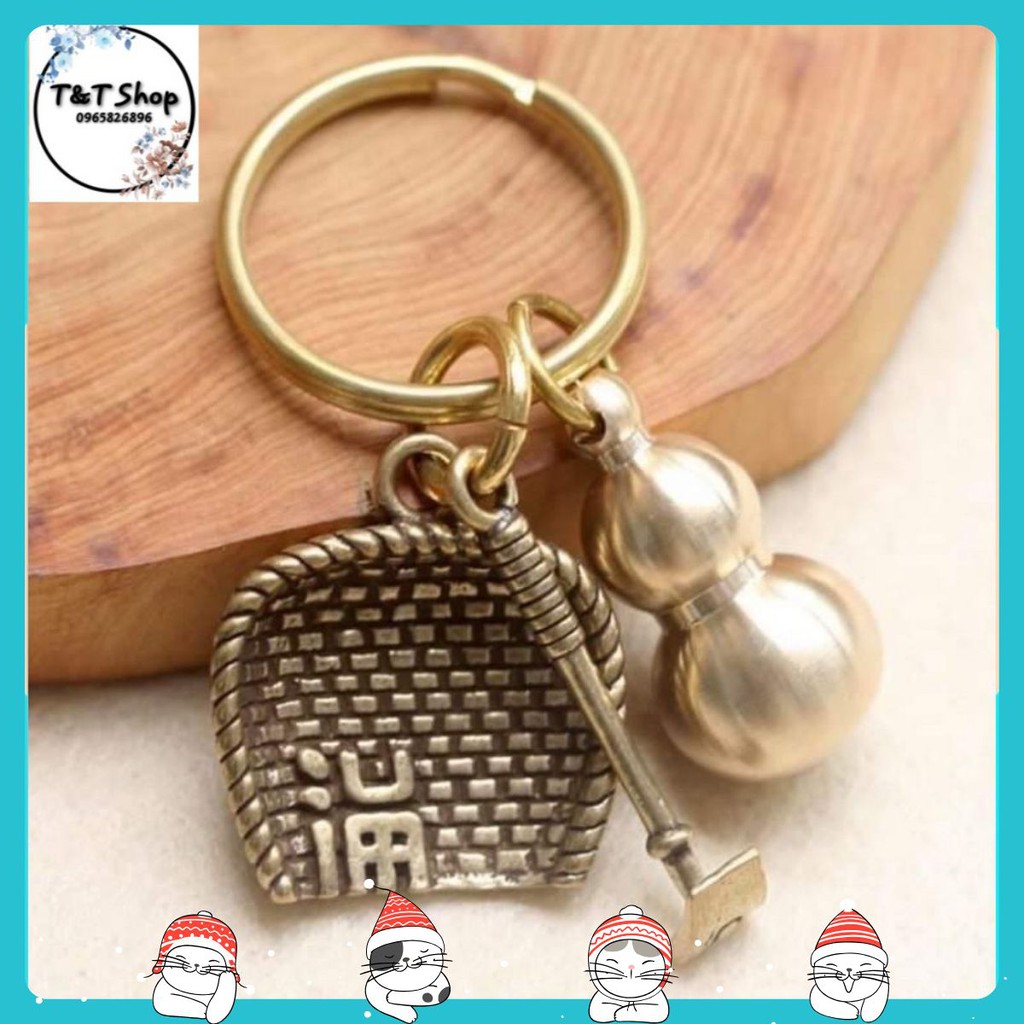 Móc Khoá Hồ Lô❤️FREESHIP❤️Móc Khoá Cao Cấp-Bằng Đồng Nguyên Khối Thiết Kế Tinh Sảo