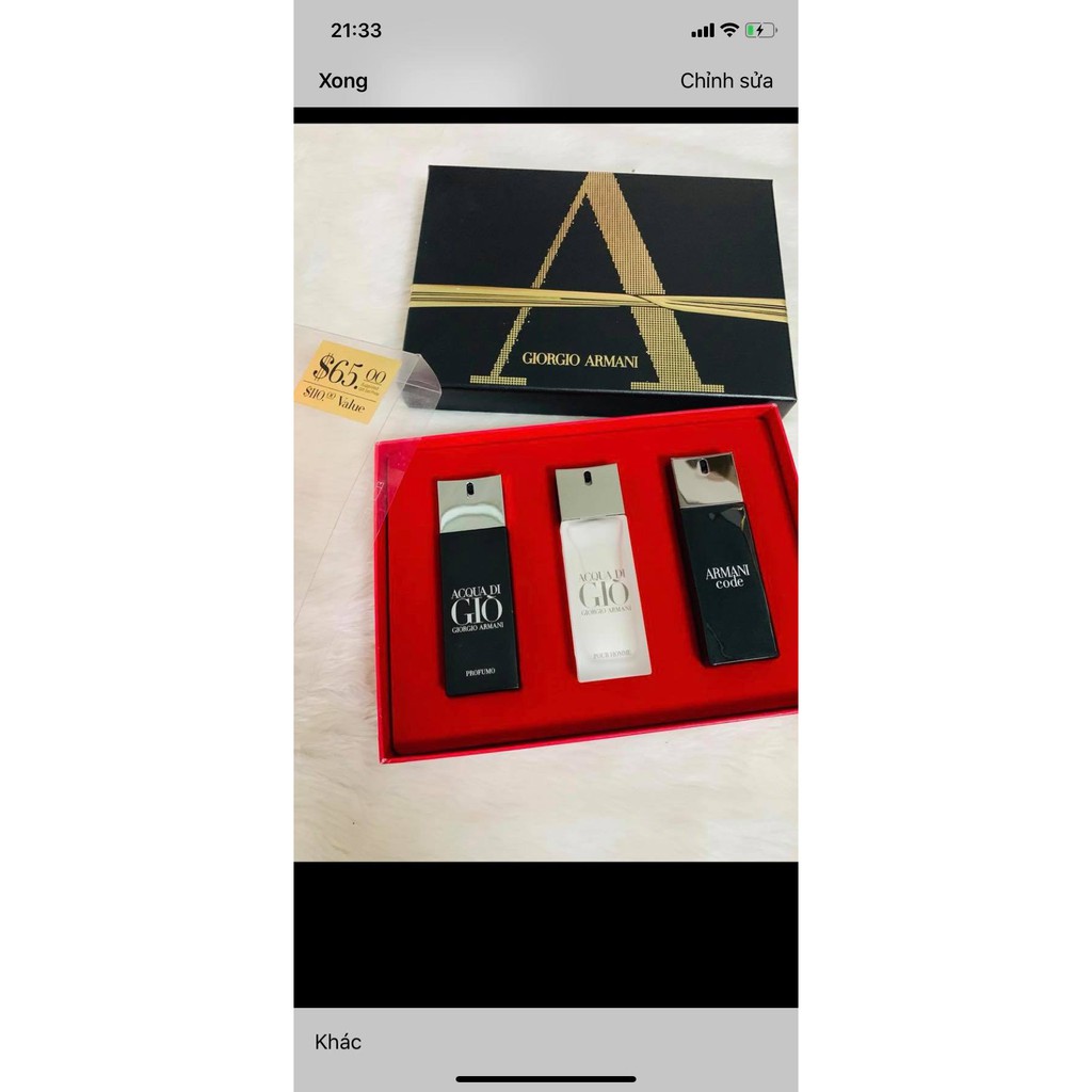 💞💞  SET NƯỚC HOA NAM GIORGIO ARMANI 3 CHAI- Limited Edition ( Phiên bản giới hạn) | Thế Giới Skin Care