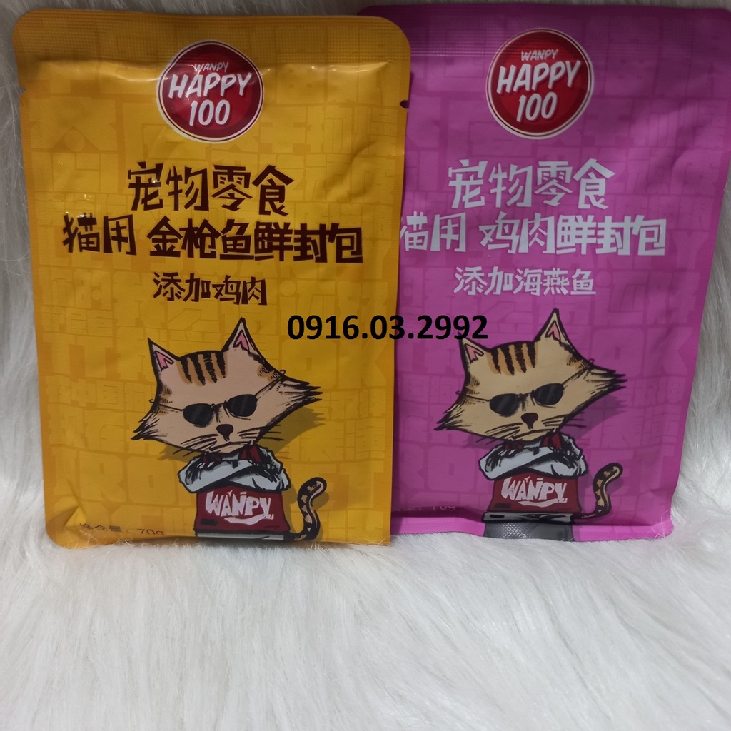 Pate cho mèo Wanpy Happy 100 70g, Pate Wanpy Happy 100