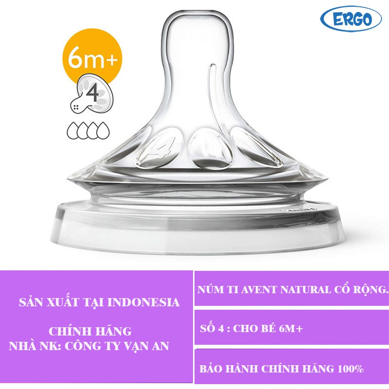 NÚM TI AVENT NATURAL CỔ RỘNG DÀNH CHO BÉ ĐỦ SIZE CHÍNH HÃNG VẠN AN