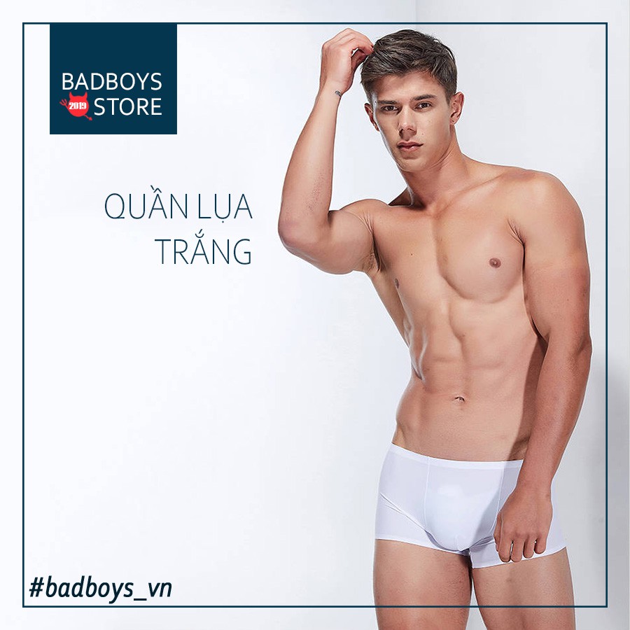 Quần lót nam băng lụa, boxer nam siêu mát lạnh - Màu xám BB001X