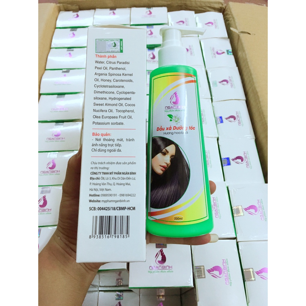 Dầu xả dưỡng tóc hoa bưởi Ngân Bình giảm rụng tóc, dưỡng tóc, mềm mượt, phục hồi tóc hư tổn, tóc chắc khỏe tự nhiên