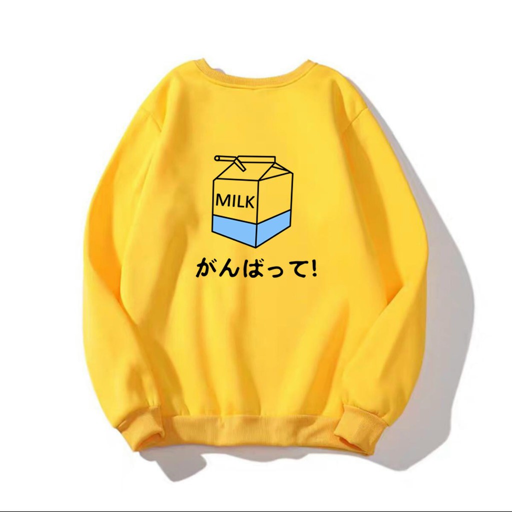 [FREESHIP_50K] Áo Sweater chui đầu nam nữ dễ thương MILK hộp sữa nỉ bông ngoại mềm mịn, giữ ấm tốt, làm áo cặp