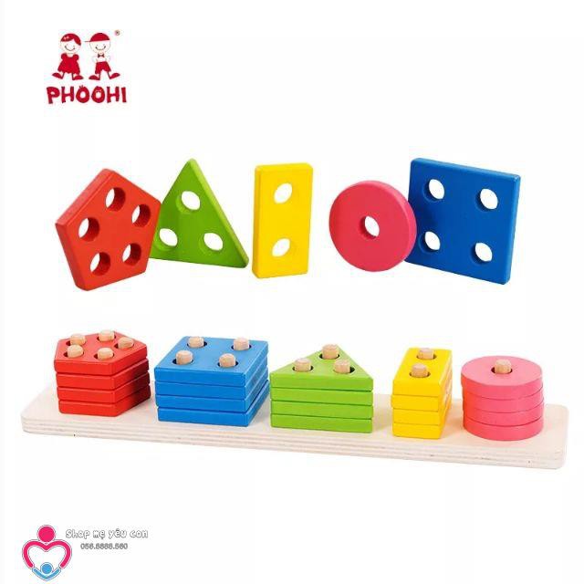 Giáo cụ Montessori thả hình khối