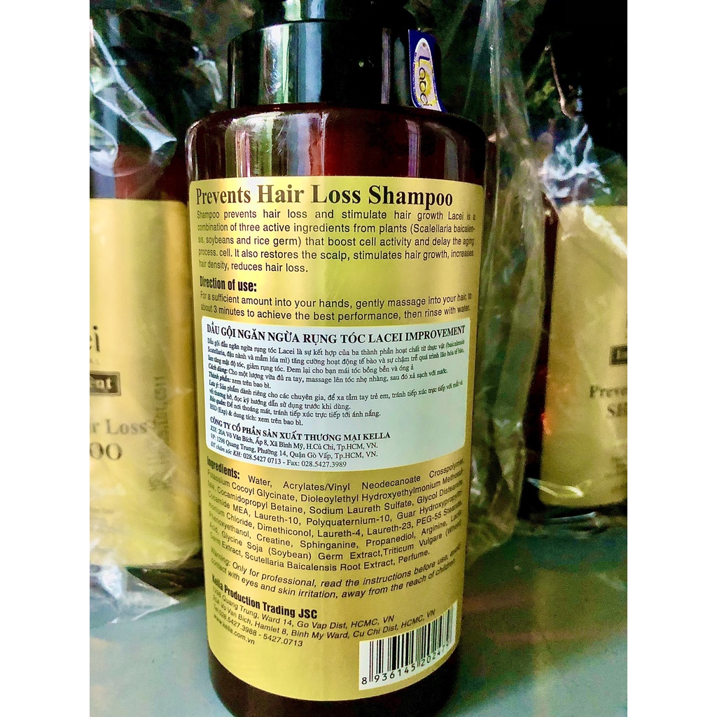 Dầu gội chống rụng và kích thích mọc tóc Lacei Improvement Prevents Hair Loss Shampoo 500ML / Dầu Gội Lacei Nâu