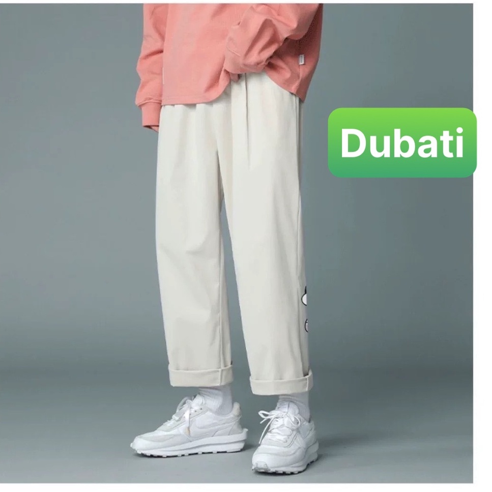 Quần baggy nam nữ Unisex ống rộng in hình Nasa - Kiểu quần Kaki Nam Nữ Ống Suông Basic Unisex Phong cách cao cấp- Dubati